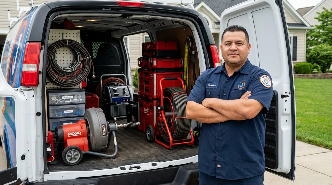 Professional drain cleaning equipment and Johns Plumbing LLC plumber in Covina