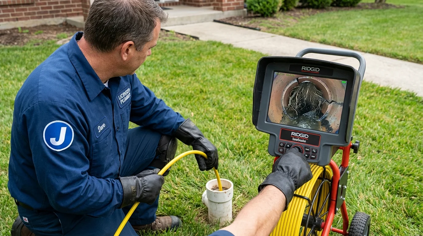 Sewer camera inspection being performed by Johns Plumbing LLC in Covina