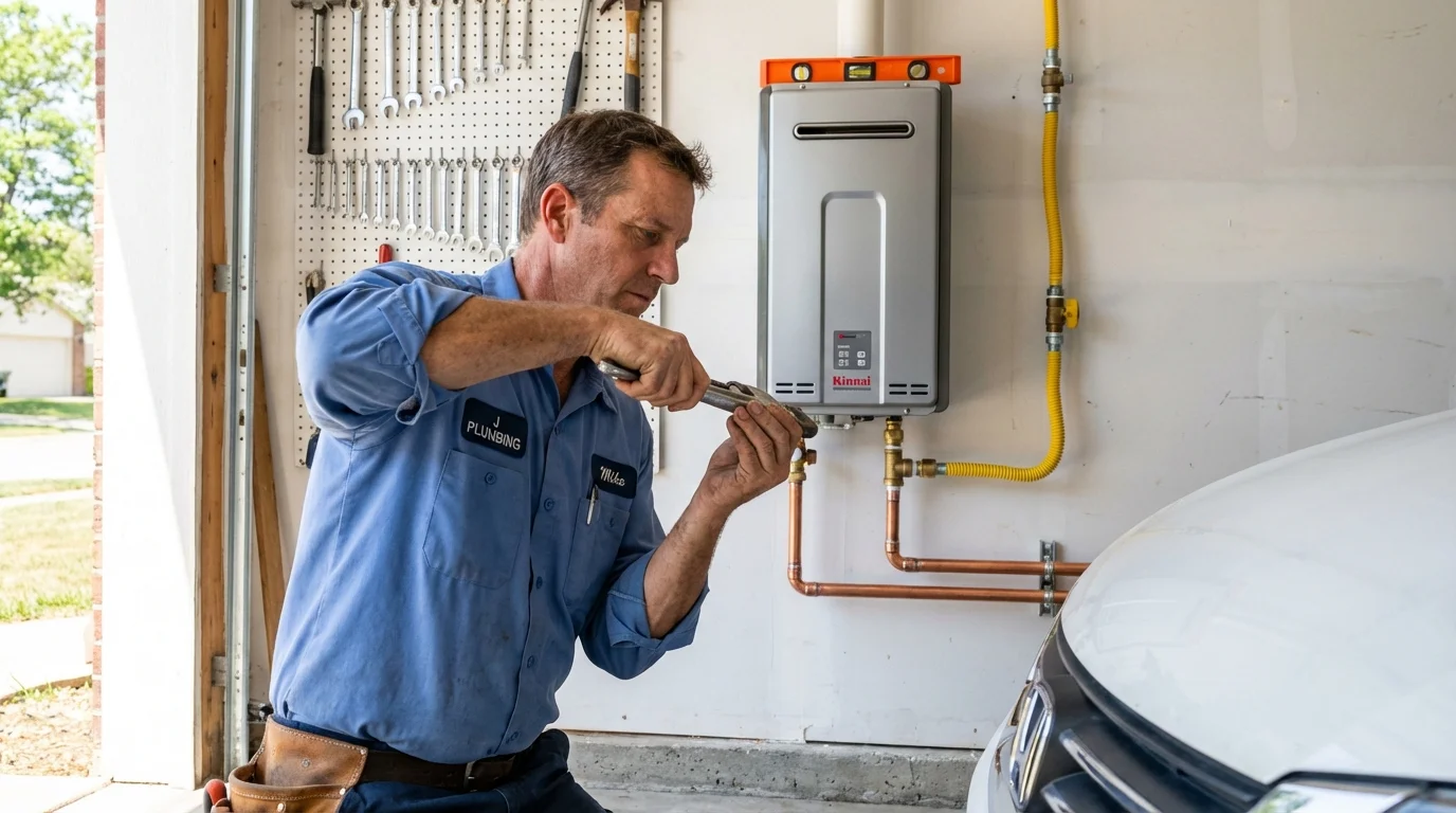 Tankless water heater installation by a Johns Plumbing LLC plumber in Covina